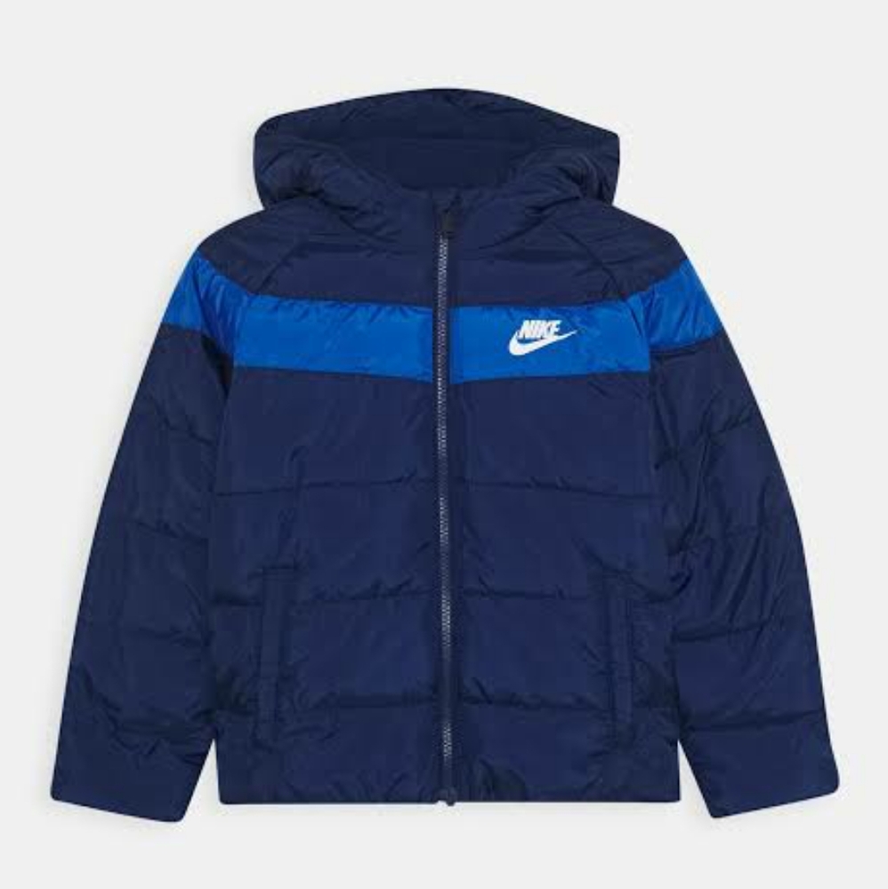 New Nike Blue Void Color Block Puffer Jacket